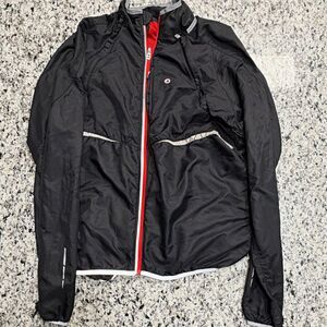 Canari Convertible Cycling Jacket Mens Black Windbreaker Zip Off Sleeves Vest